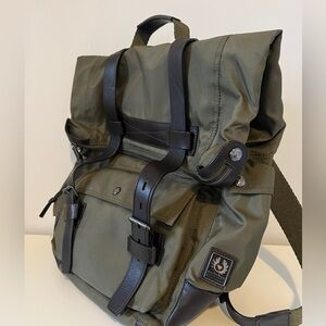 Belstaff -Leather-Trimmed Nylon-Canvas Backpack